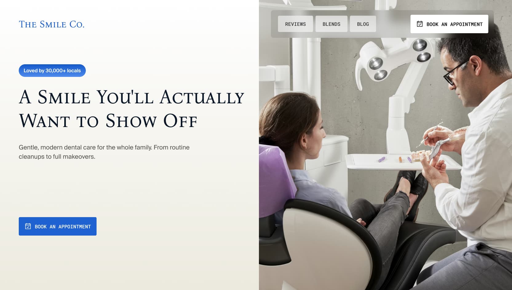 Example website built by Somosite